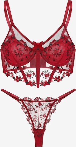 Orchibelle Underwear Sets in Red: front