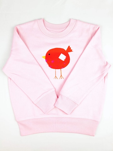 MelaDi Sweatshirt 'Roter Vogel' in Pink: Vorderseite