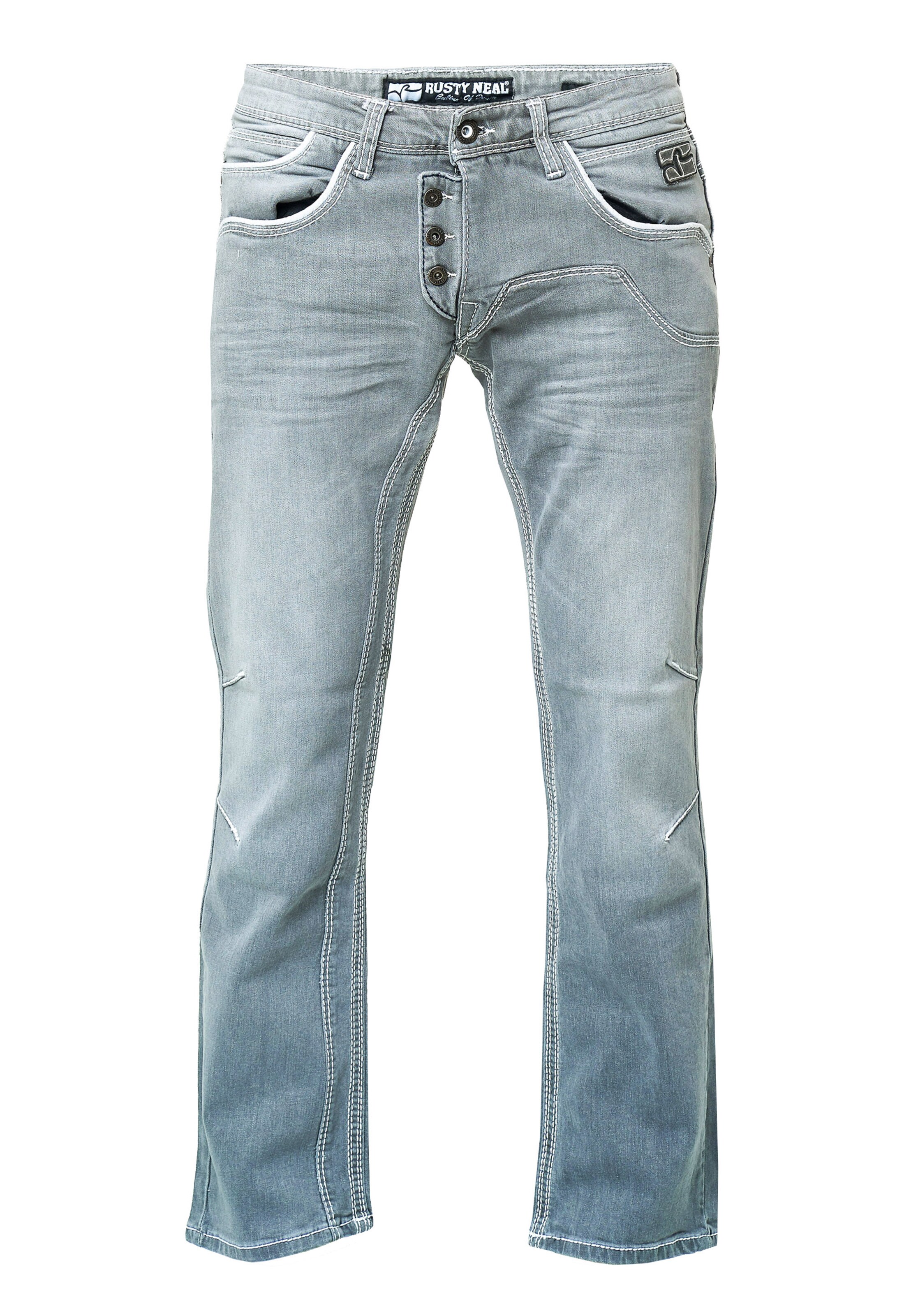Rusty Neal Regular Jeans in Grau: Vorderseite