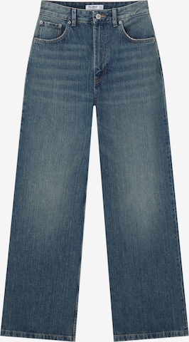 Pull&Bear Wide leg Jeans in Blauw: voorkant