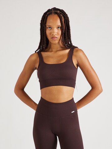 aim'n Bustier Sport bh in Bruin: voorkant