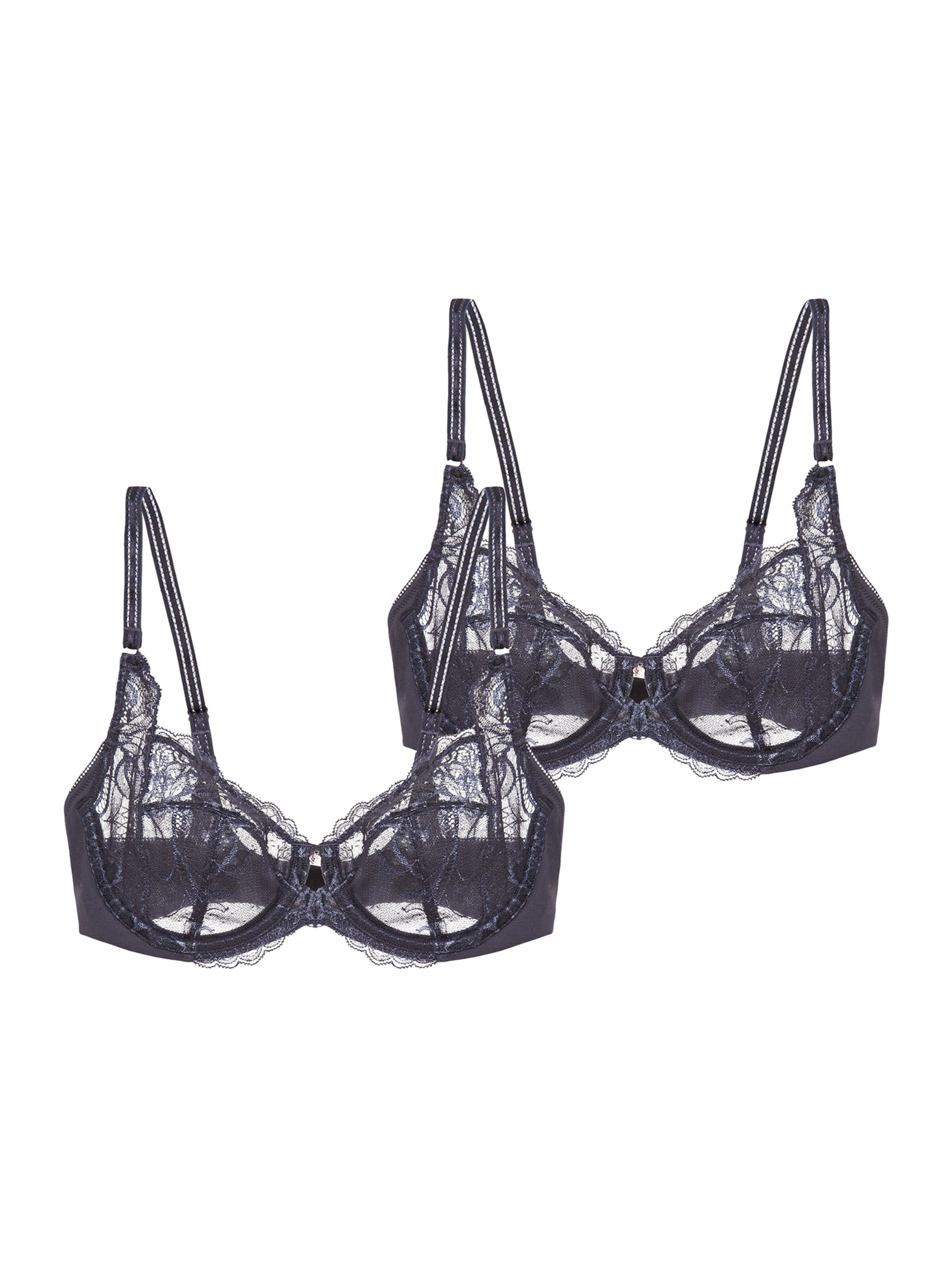 TRIUMPH Bra 'Wild Peony Florale' in Grey: front