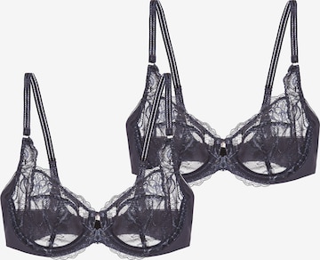 TRIUMPH Bra 'Wild Peony Florale' in Grey: front