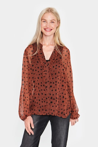 SAINT TROPEZ Blouse 'Valerie' in Brown: front