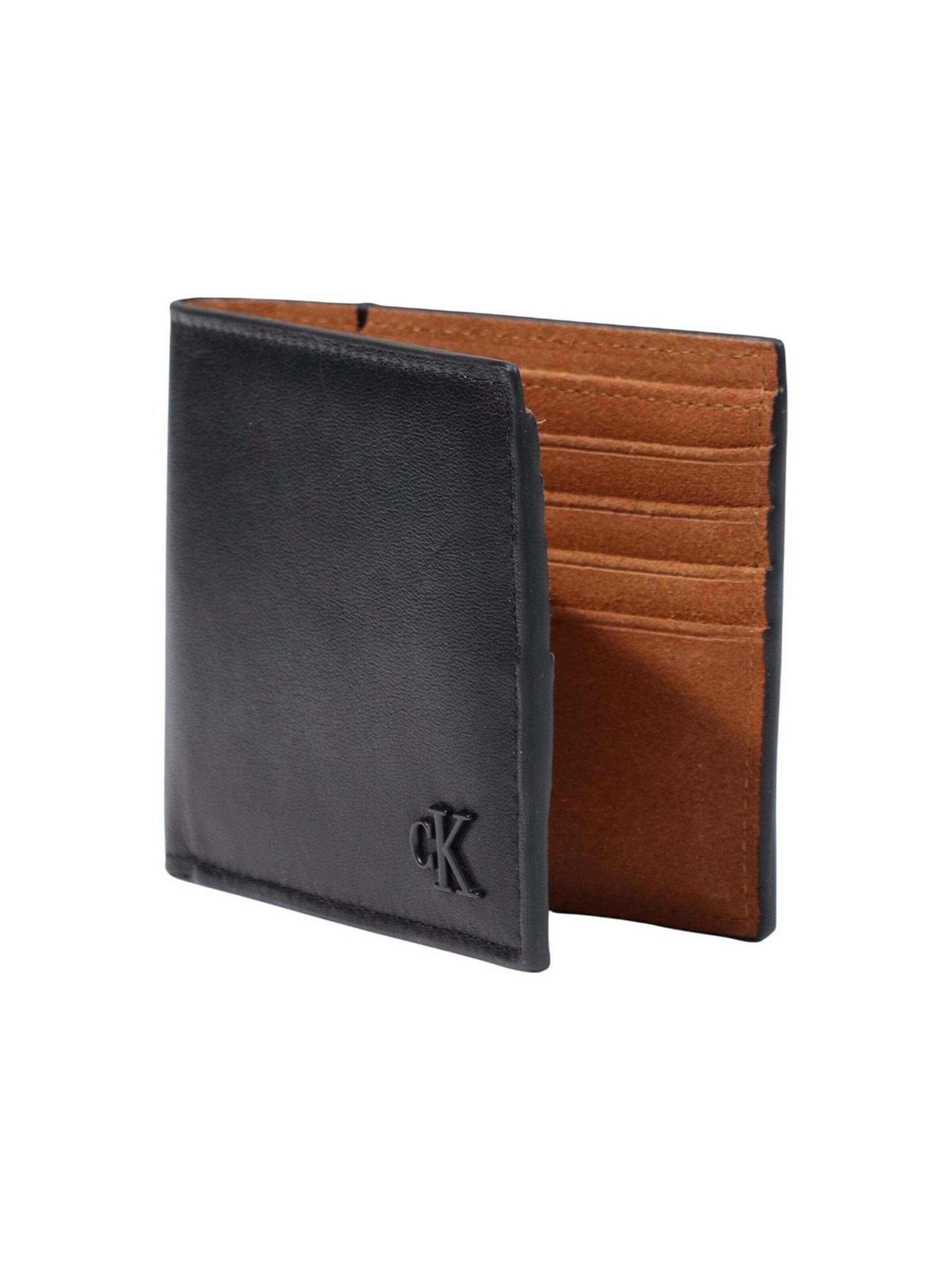 Portamonete 'BOLD CK SUEDE BILLFOLD LV04D1364G' di Calvin Klein in nero