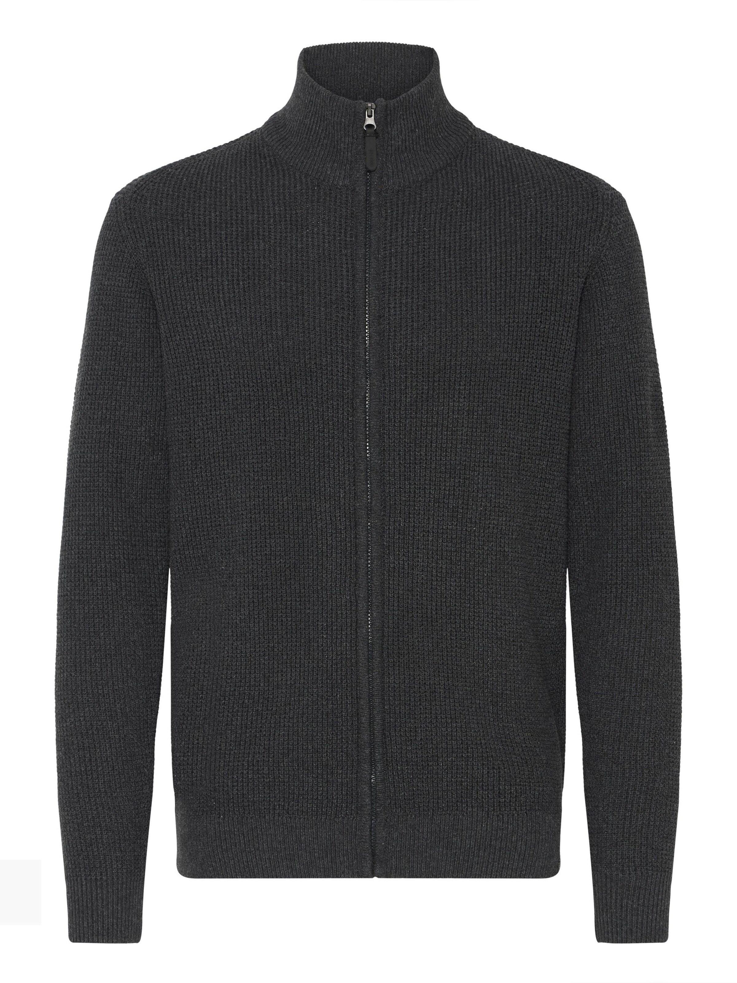 INDICODE JEANS Strickjacke 'Revil ' in Grau: Vorderseite