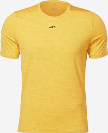 T-Shirt fonctionnel Reebok en or : devant