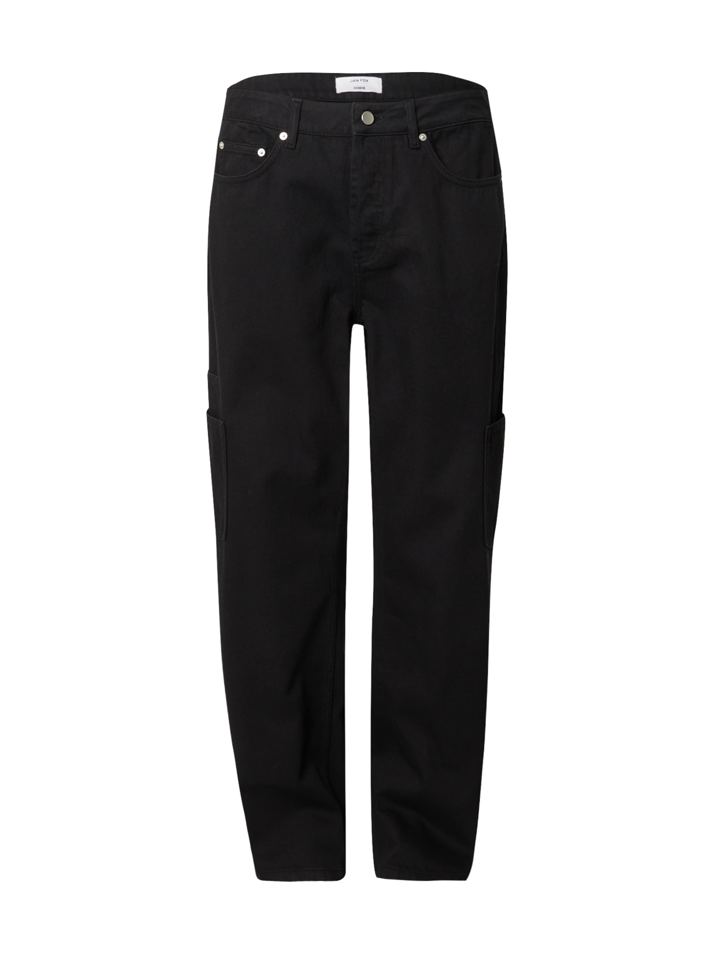 DAN FOX APPAREL Regularen Kargo kavbojke 'Bennet' | črna barva: sprednja stran