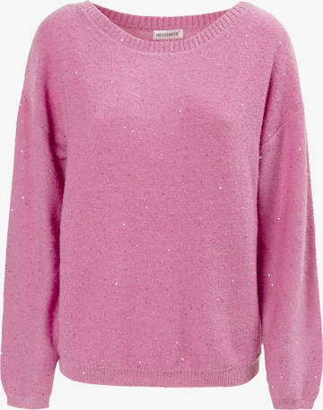 rozā Influencer Džemperis: no priekšpuses