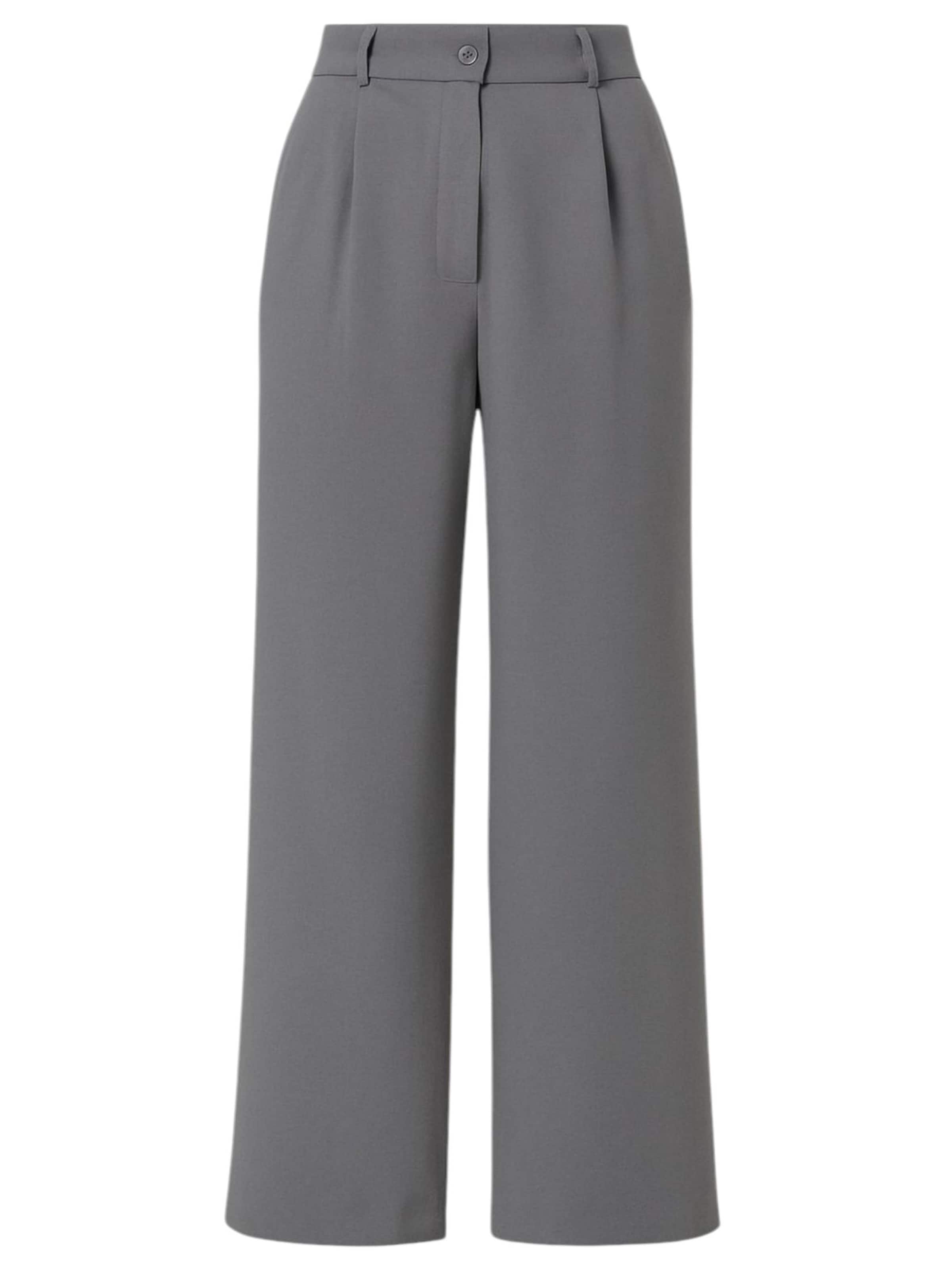 Wide Leg Pantalon à pince 'Seyra' fashionshowcase en gris : devant