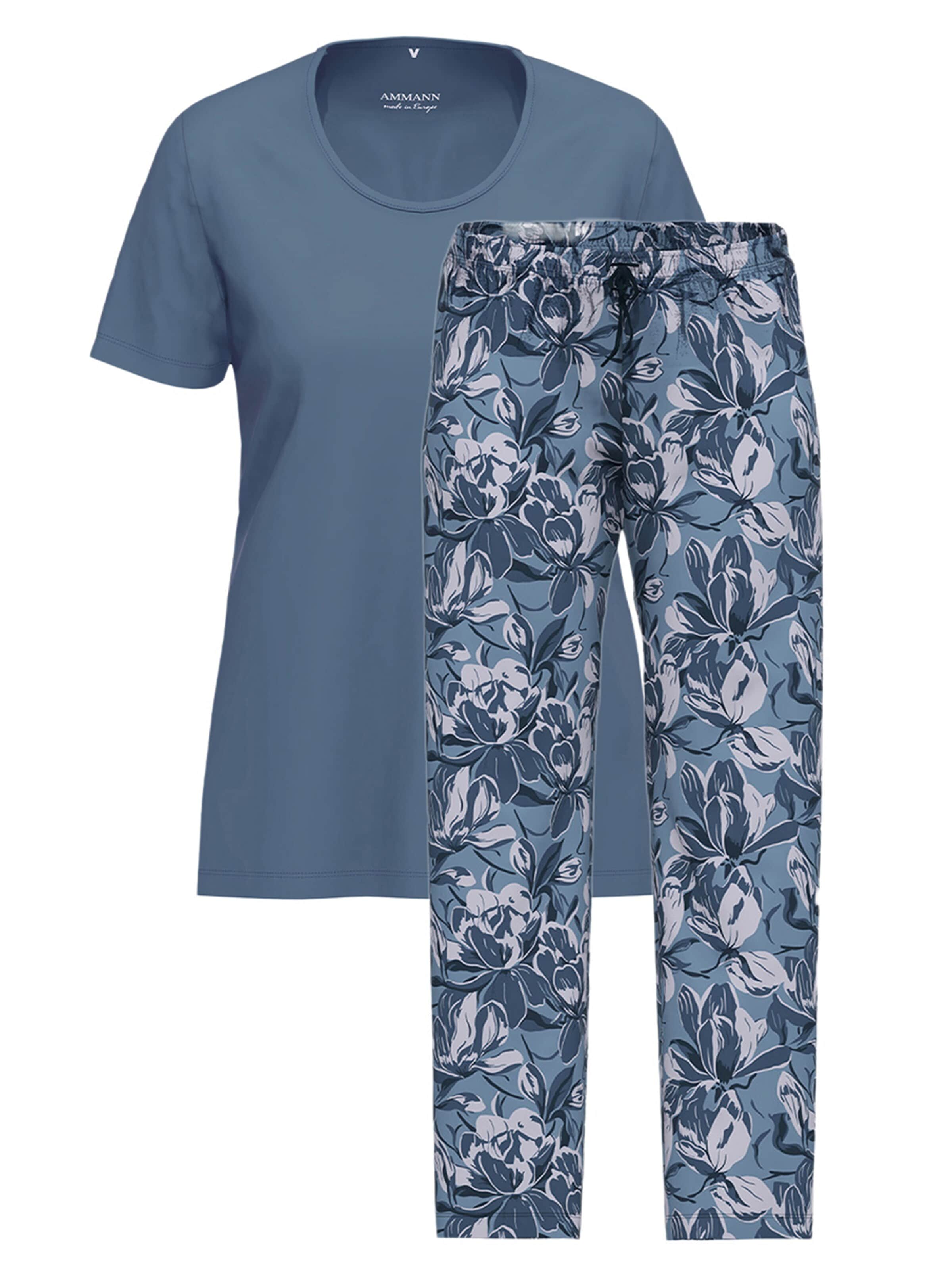 Ammann Pyjama 'Night & Home'‌‌‌‌‌‌ in Blau: Vorderseite