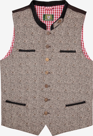 OS-TRACHTEN Traditional Vest in Brown: front