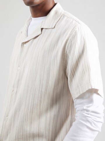 Abercrombie & Fitch Regular fit Button Up Shirt in Beige