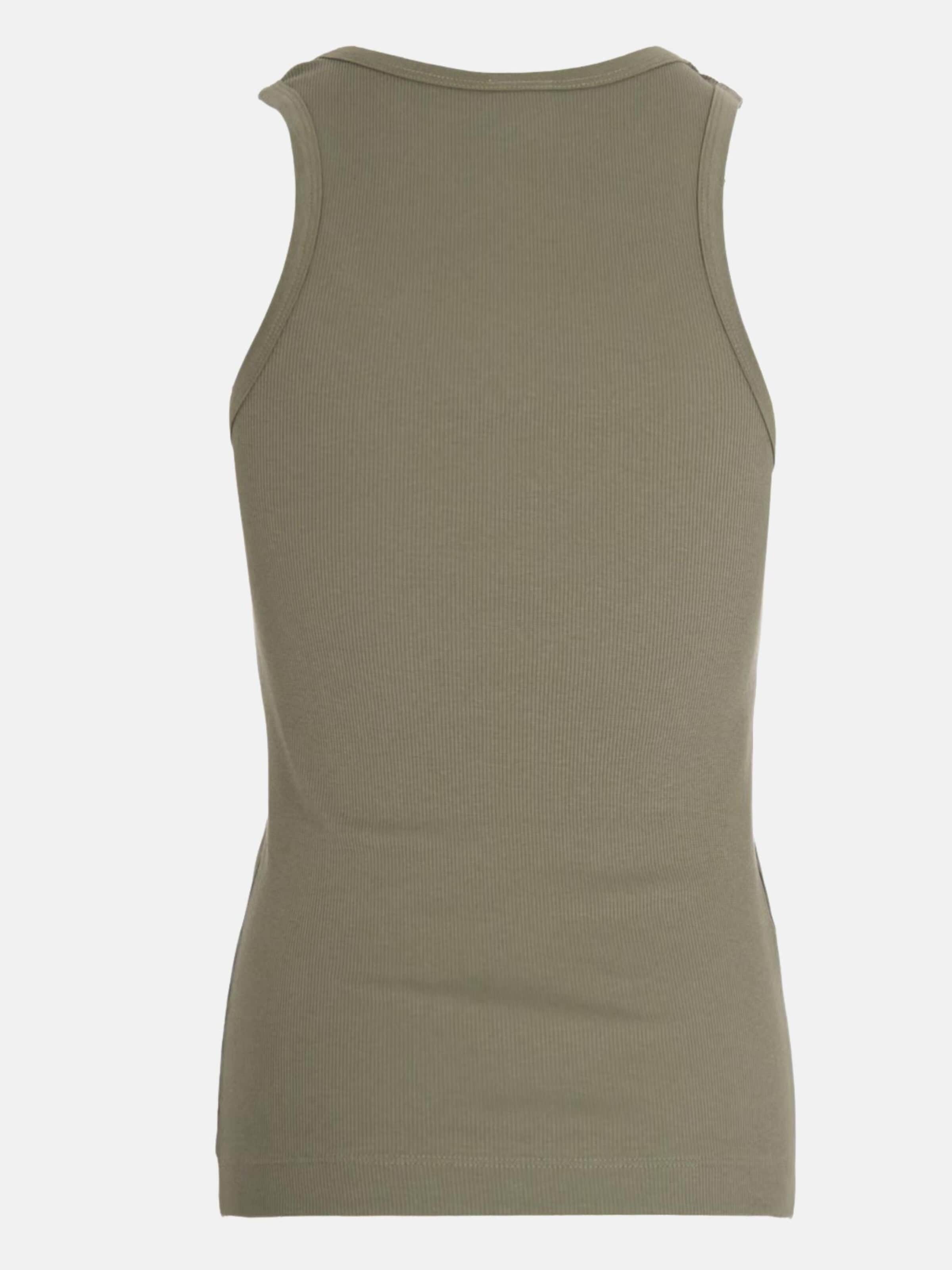 PINKO Top 'PINKO CALCOLATORE CANOTTIERA COSTINA COTONE LOGO METAL canotta' w kolorze zielony