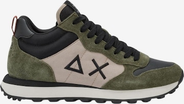 Chaussure à lacets SUN68 en vert : devant