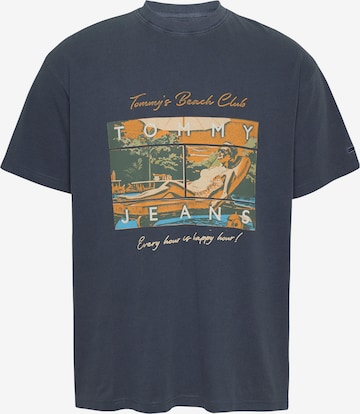 Tricou 'BEACH CLUB' de la Tommy Jeans pe albastru: față