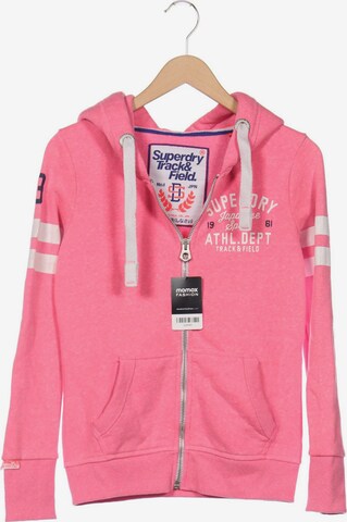 Superdry Sweatshirt & Zip-Up Hoodie in S in Pink: front