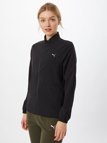 PUMA Athletic Jacket in Black: front