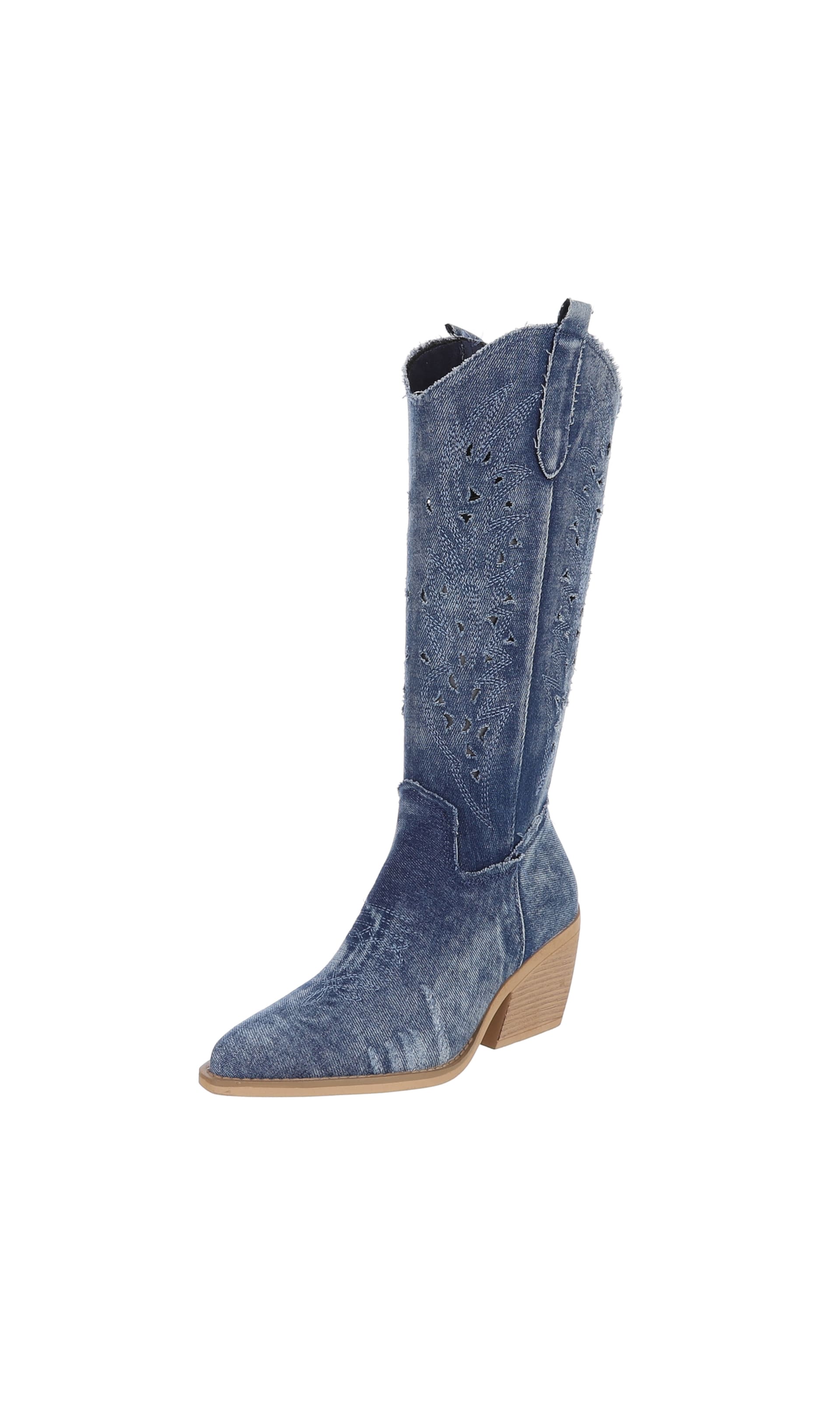 Ital-Design Cowboy Boots in Blue: front
