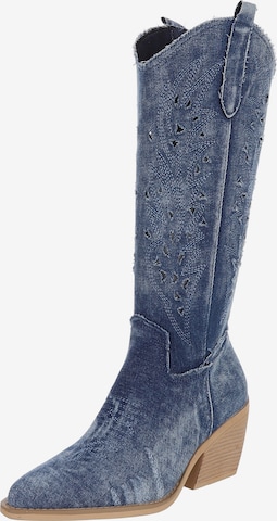 Ital-Design Cowboystiefel in Blau: Vorderseite