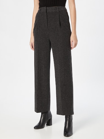 TOM TAILOR Loose fit Pleat-front trousers 'Lea' in Black: front