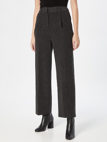 TOM TAILOR Loose fit Pleat-Front Pants 'Lea' in Black: front