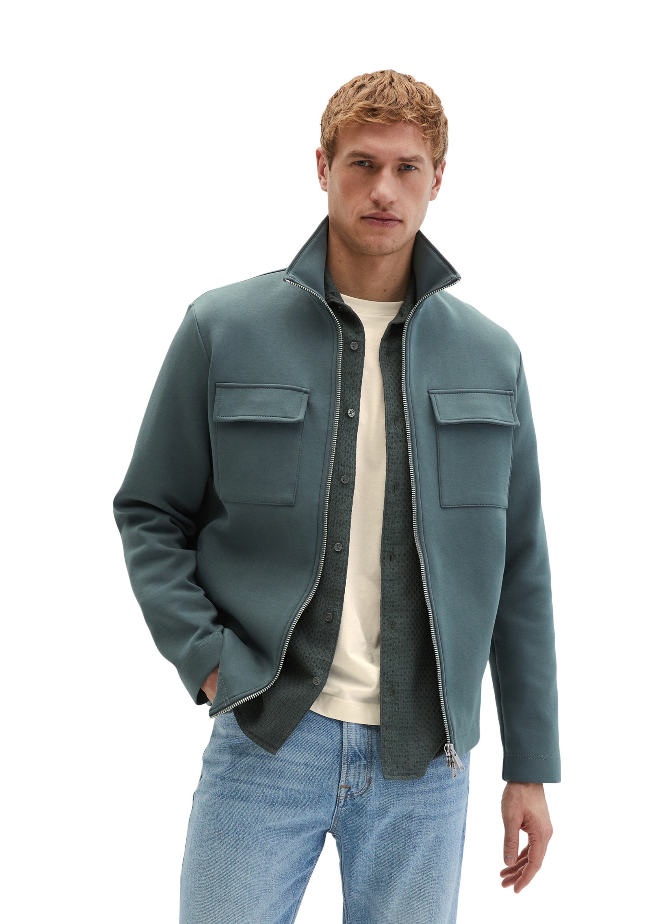 Marc O'Polo Sweat jacket in Green: front
