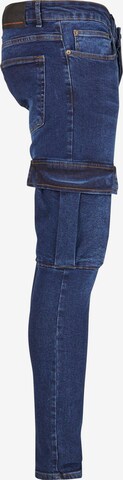 2Y Premium Skinny Cargo Jeans in Blue