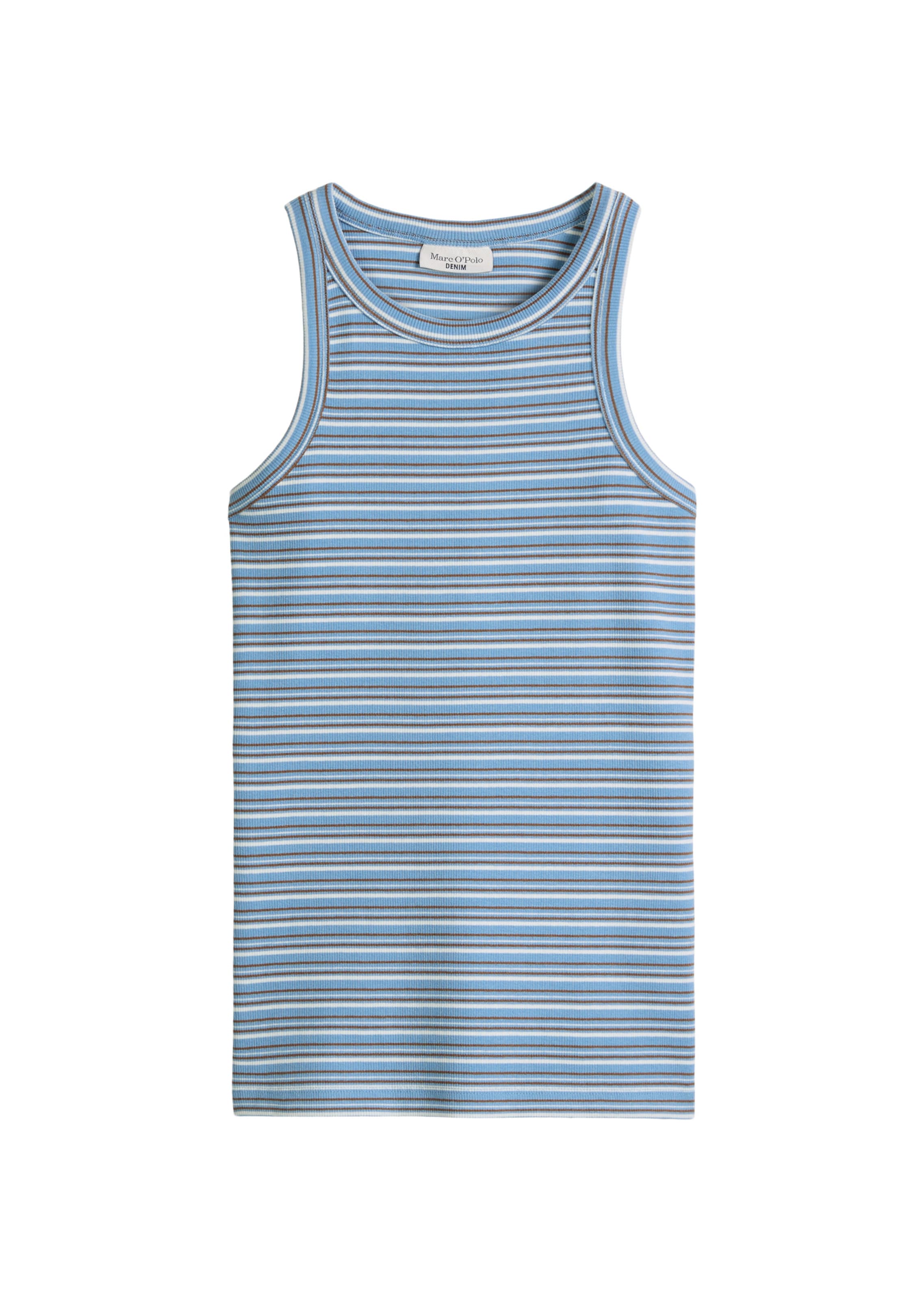 Marc O'Polo DENIM Top in XXS in hellblau / braun / weiß, Produktansicht