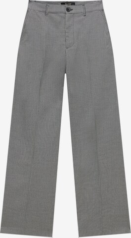 Pull&Bear Loose fit Trousers with creases in Black: front