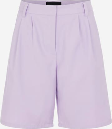 PIECES Pleat-Front Pants in Purple: front