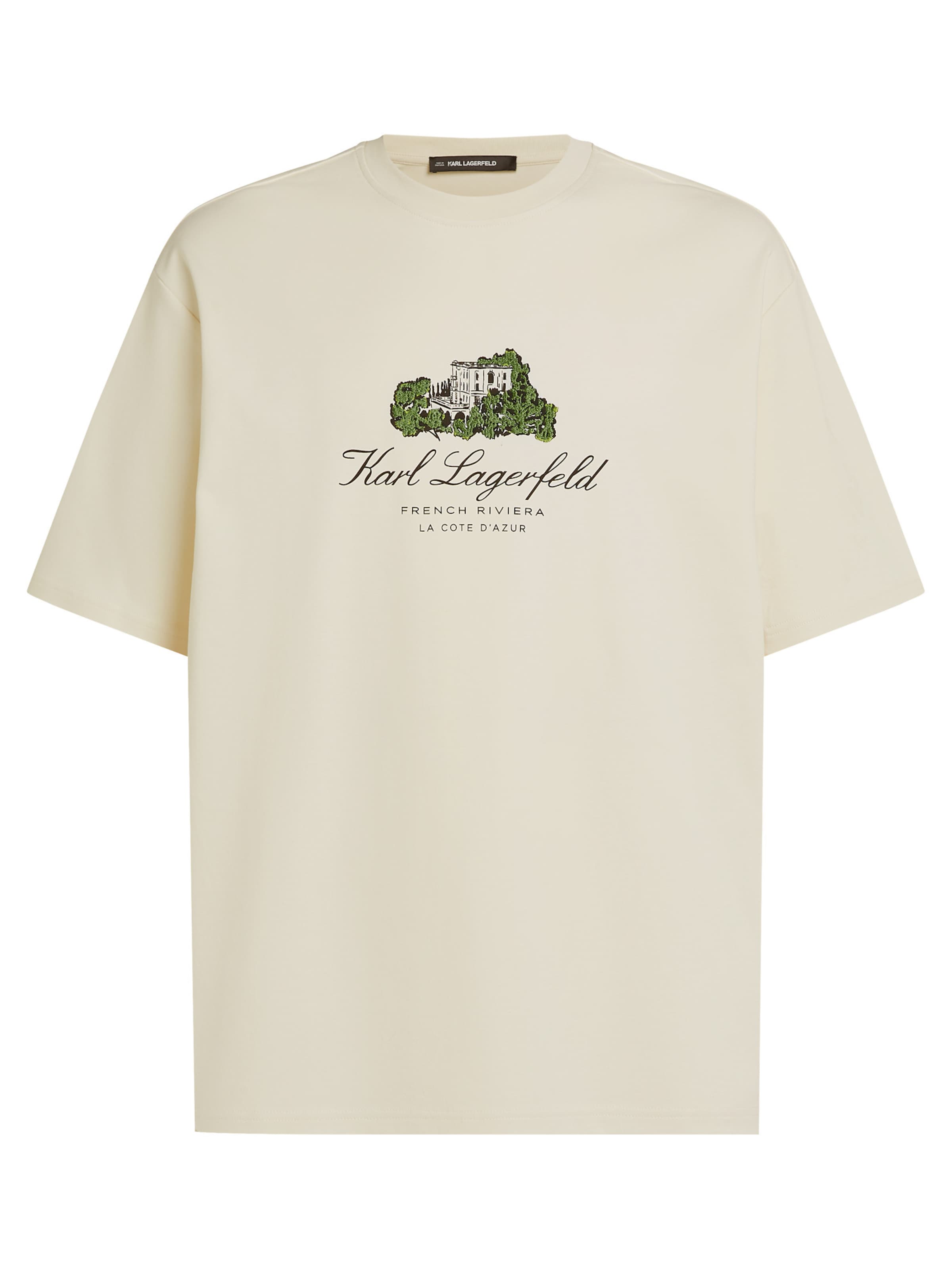 Karl Lagerfeld Тениска в бежово: отпред