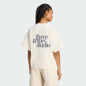 ADIDAS SPORTSWEAR - Camisa funcionais 'Studio' em branco: frente