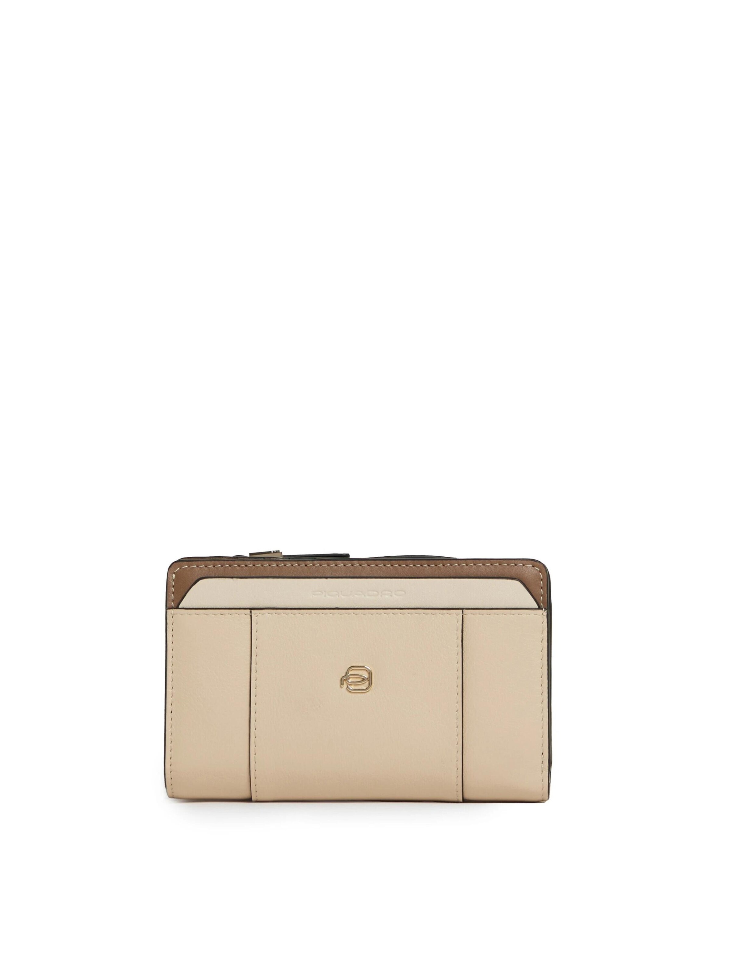 Piquadro Portemonnee in Beige: voorkant