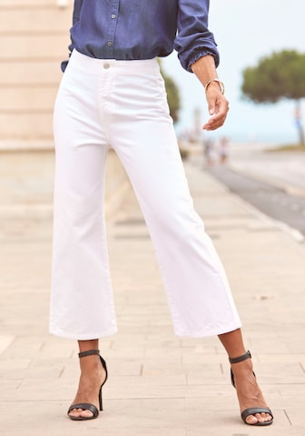 LASCANA Wide leg Jeans in White: front