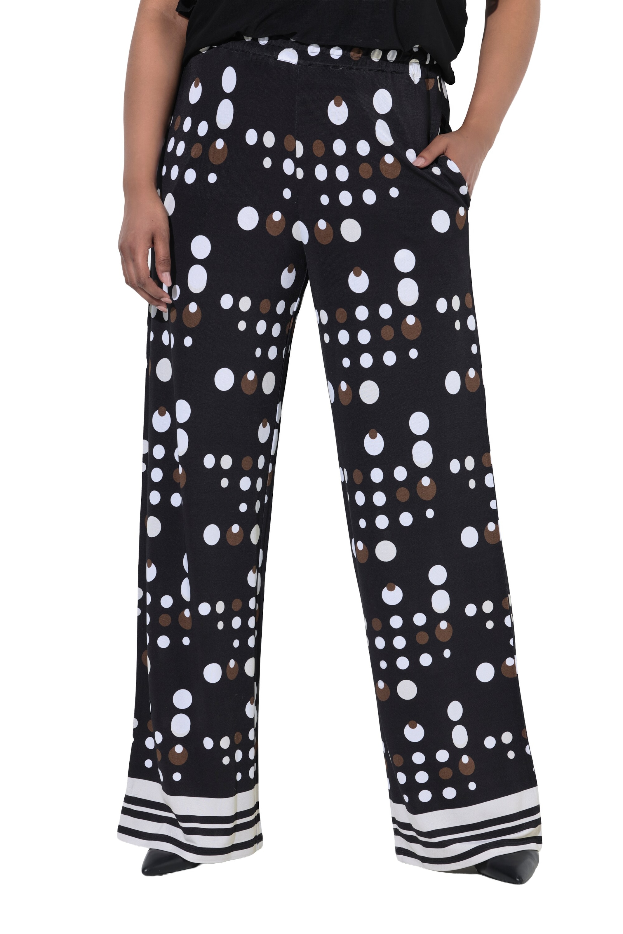 Ulla Popken Regular Broek in Zwart: voorkant