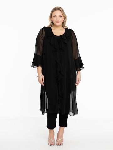 Yoek Knit Cardigan 'Voile' in Black