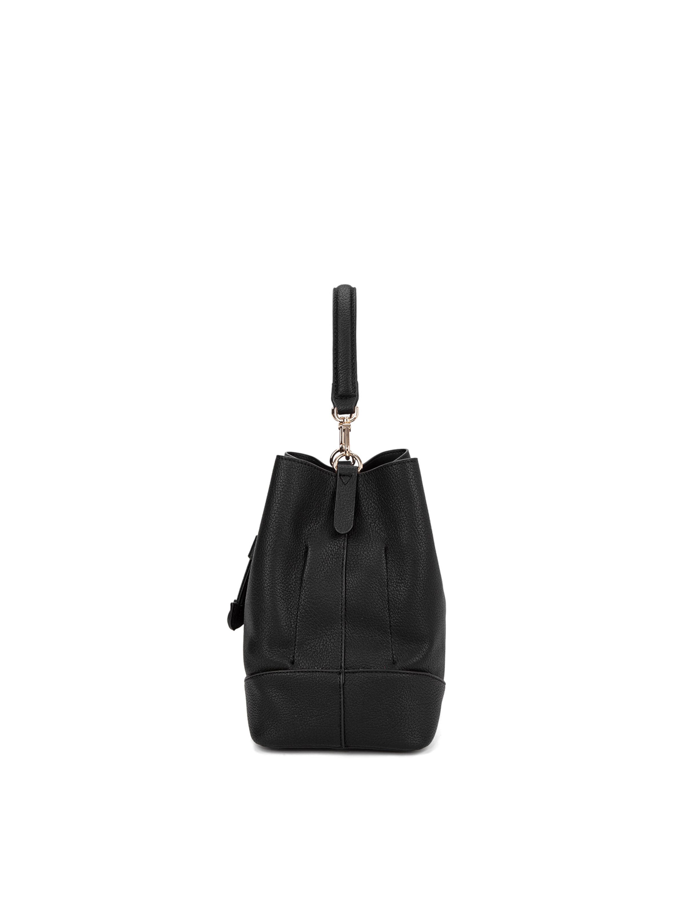 Borsa a mano 'Borsa a Mano Donna Vegan Leather con Coulisse e Tracolla Rimovibile' di Diana&Co. in nero