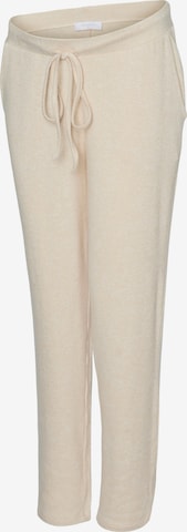 MAMALICIOUSTapered Hlače 'MLANISETTE' - bež boja: prednji dio