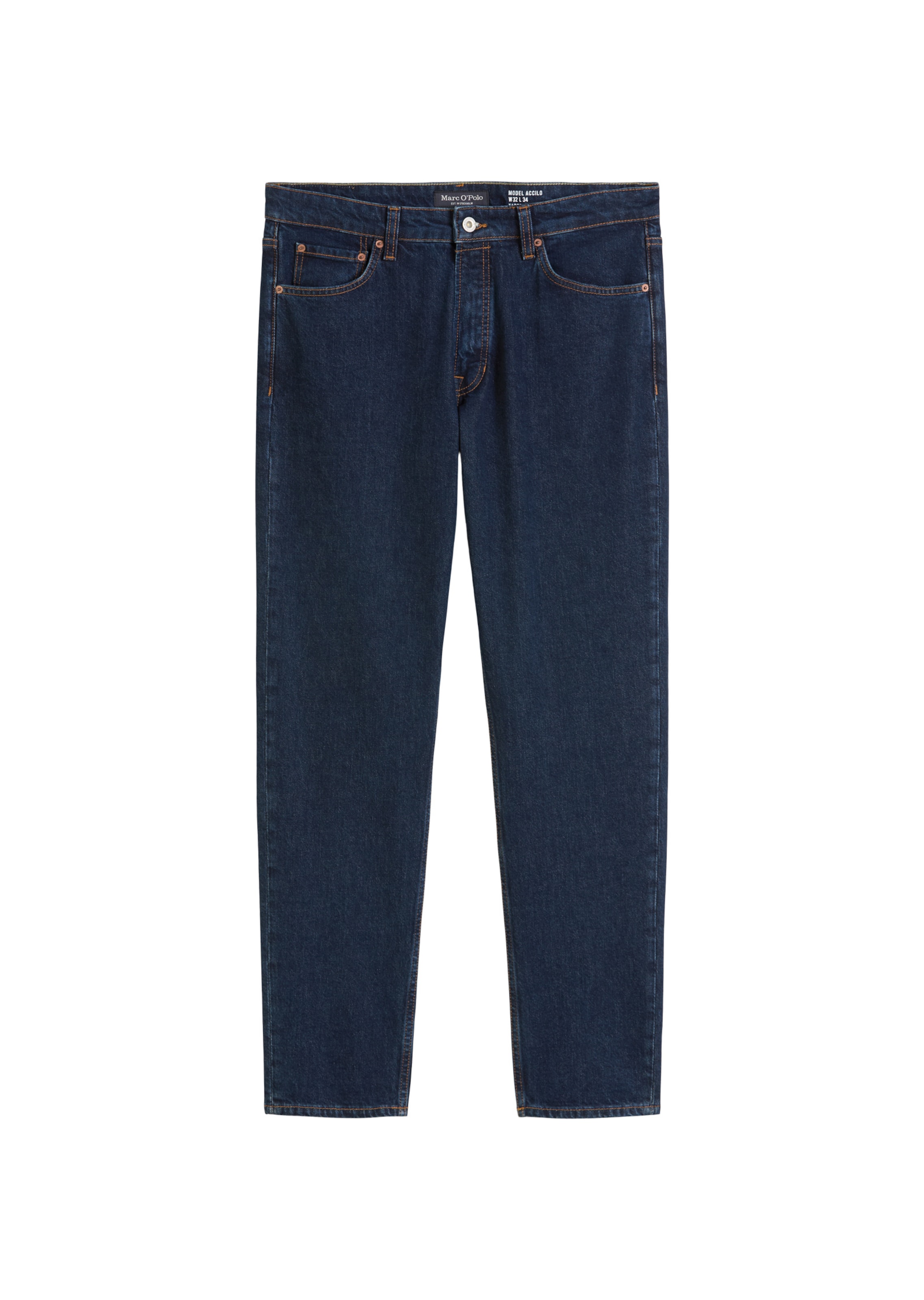 Marc O'Polo Tapered Jeans in Blauw: voorkant