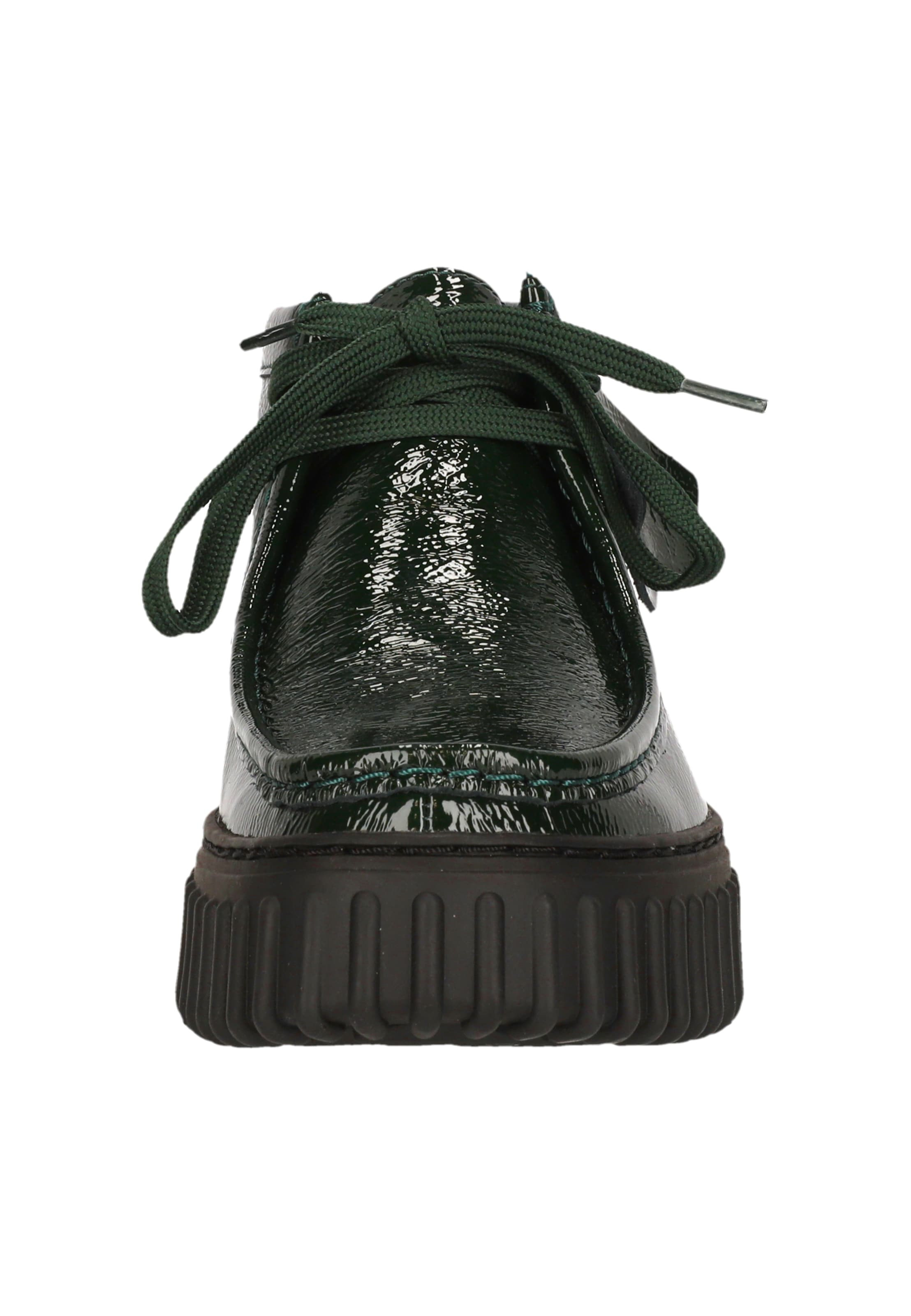 CLARKS Lace-Up Ankle Boots 'Torhill Moss' in Green