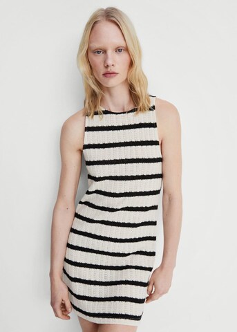 MANGO Knitted dress 'Tumi' in Beige: front