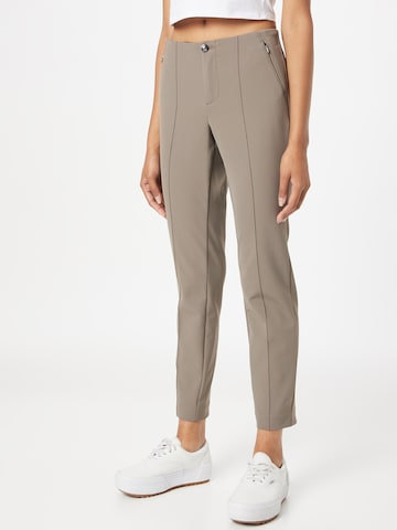 MAC Slim fit Pleated Pants 'ANNA' in Grey: front