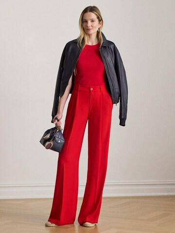 Lauren Ralph Lauren Широки крачоли Панталон с набор в червено