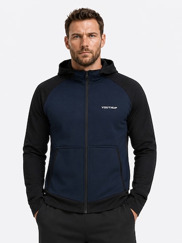 YOUTHUP Athletic Jacket 'UHRENFENSTER' in Blue