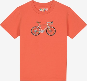 Maglietta 'Doodle Bike' di watabout.kids in arancione: frontale