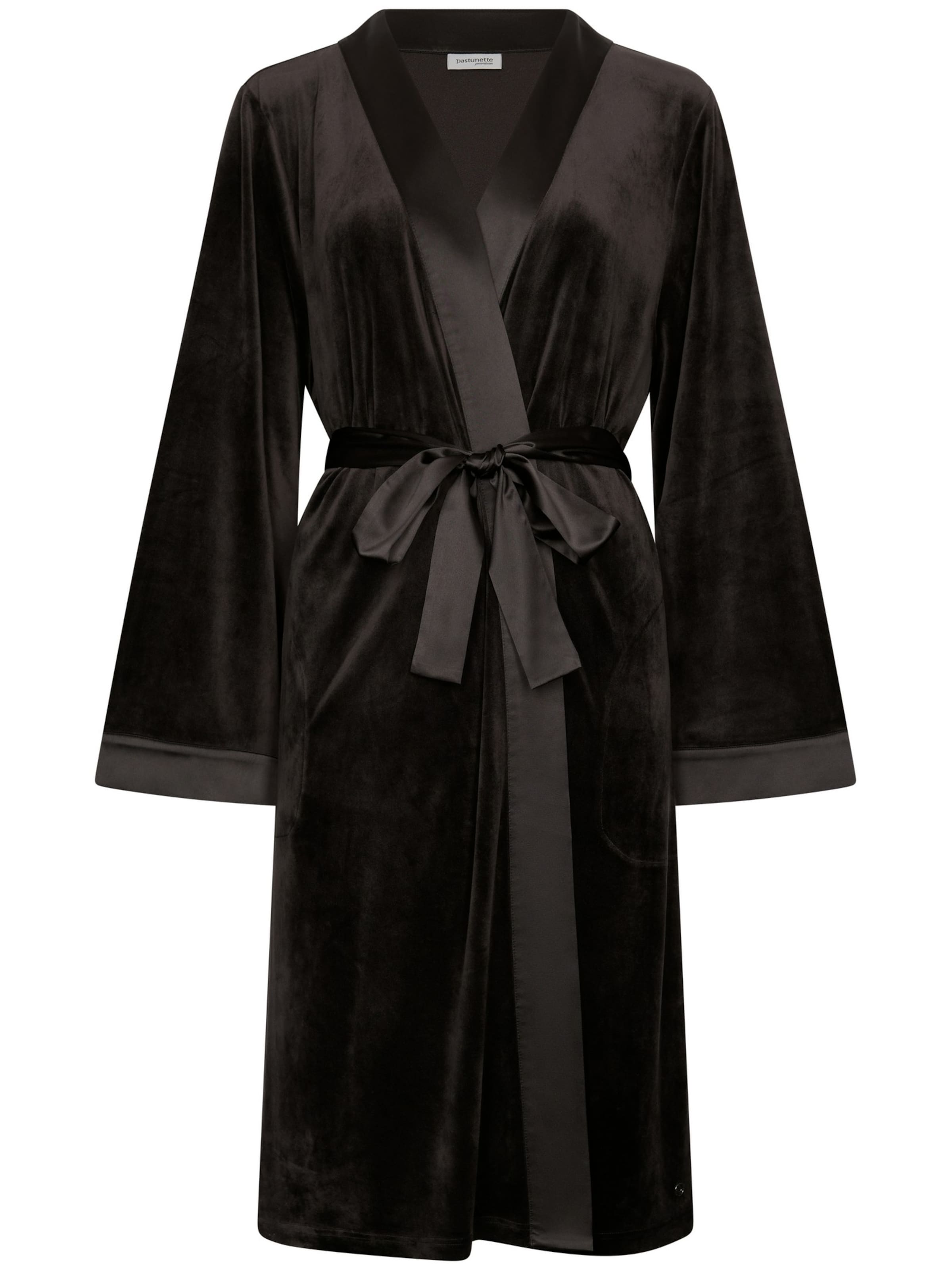 Pastunette Ochtendjas 'Premium - Midnight Haze' in Zwart: voorkant