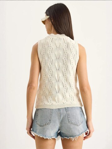 Bianco Lucci Gebreide top in Beige