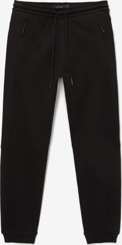 Pull&Bear Tapered Trousers in Black: front