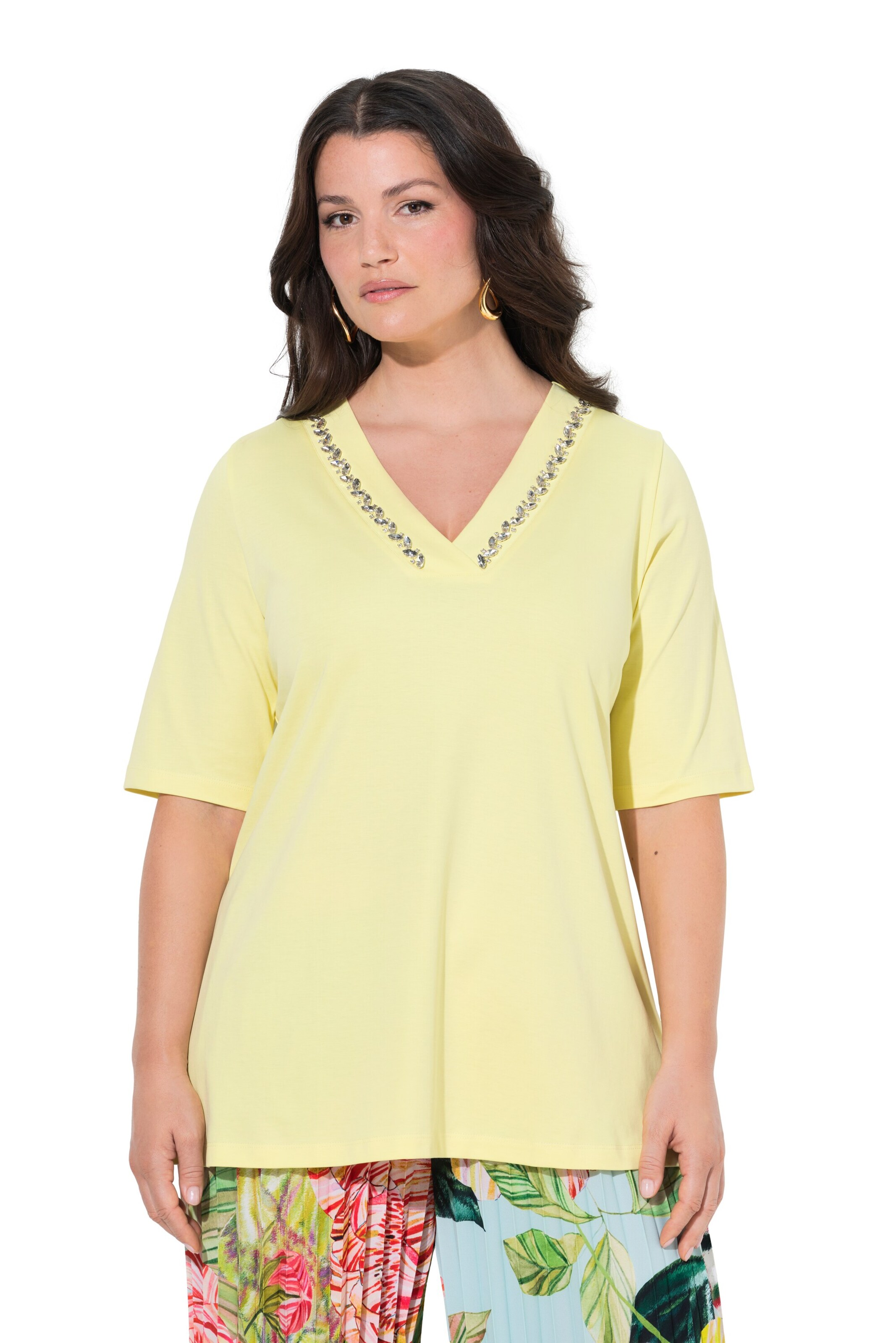 Ulla Popken Shirt in Geel: voorkant